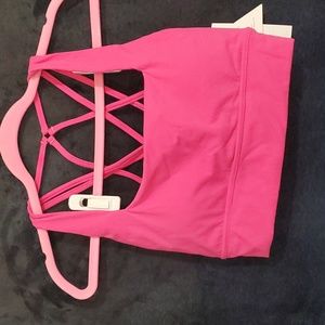 Pink sports bra